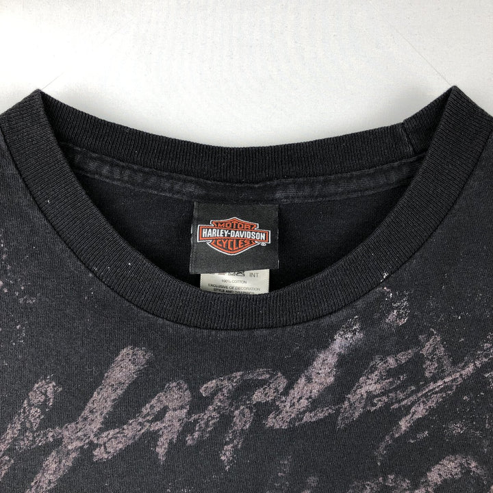 Harley-Davidson Skull Pattern Motorcycle Bike T-shirt Men's XXL cotton black type Vintage Second Hand
