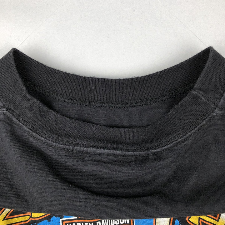2000'S Harley-Davidson Pin-up Girl Motorcycle T-Shirt, Made in USA, Men's Size L (approx.) cotton black type Vintage Second Hand