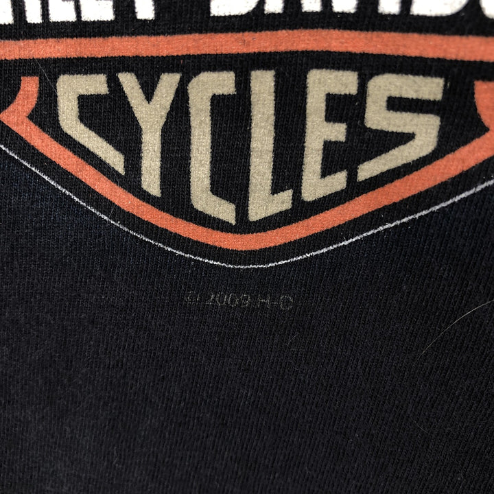 00'S Harley-Davidson Eagle Pattern Motorcycle Bike T-shirt Made in USA Men's XXL cotton black type Vintage Second Hand