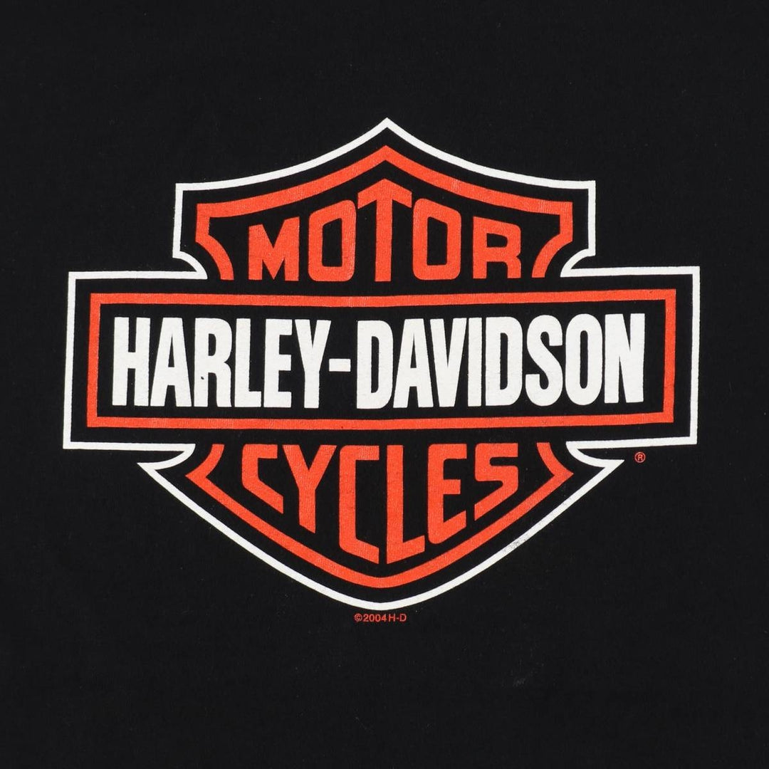 00'S Harley-Davidson Motorcycle Bike T-shirt Made in USA Men's L size cotton black type Vintage Second Hand