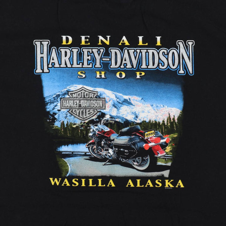00'S Harley-Davidson Motorcycle Bike T-shirt Made in USA Men's L size cotton black type Vintage Second Hand