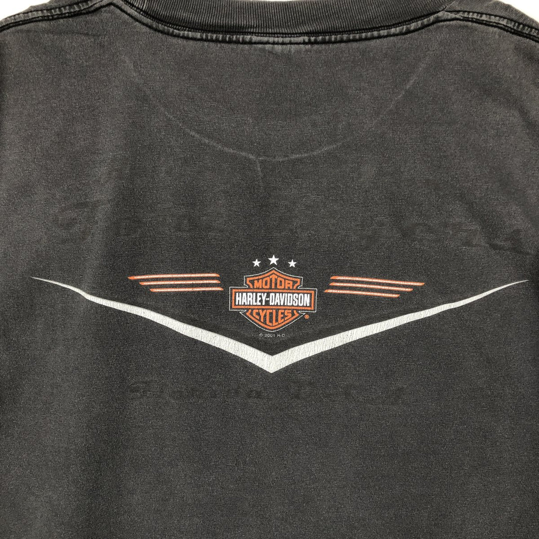 2000'S Harley-Davidson Snake Pattern Python Motorcycle T-Shirt, Men's Size XL (approx.) unclear Charcoal Vintage Second Hand