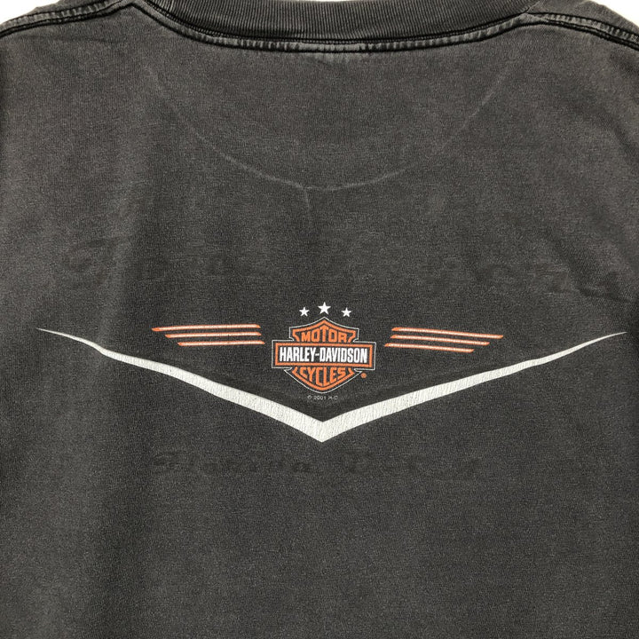 2000'S Harley-Davidson Snake Pattern Python Motorcycle T-Shirt, Men's Size XL (approx.) unclear Charcoal Vintage Second Hand