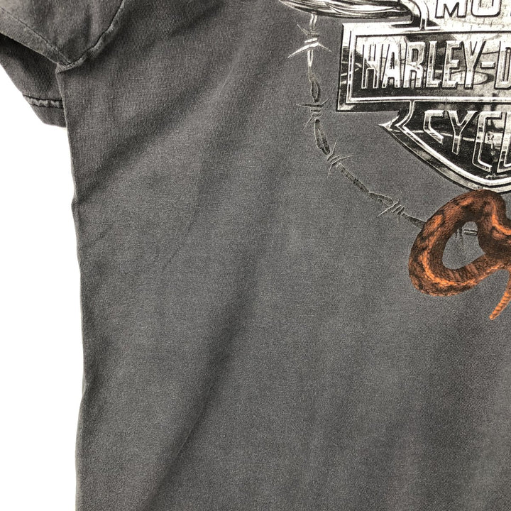 2000'S Harley-Davidson Snake Pattern Python Motorcycle T-Shirt, Men's Size XL (approx.) unclear Charcoal Vintage Second Hand
