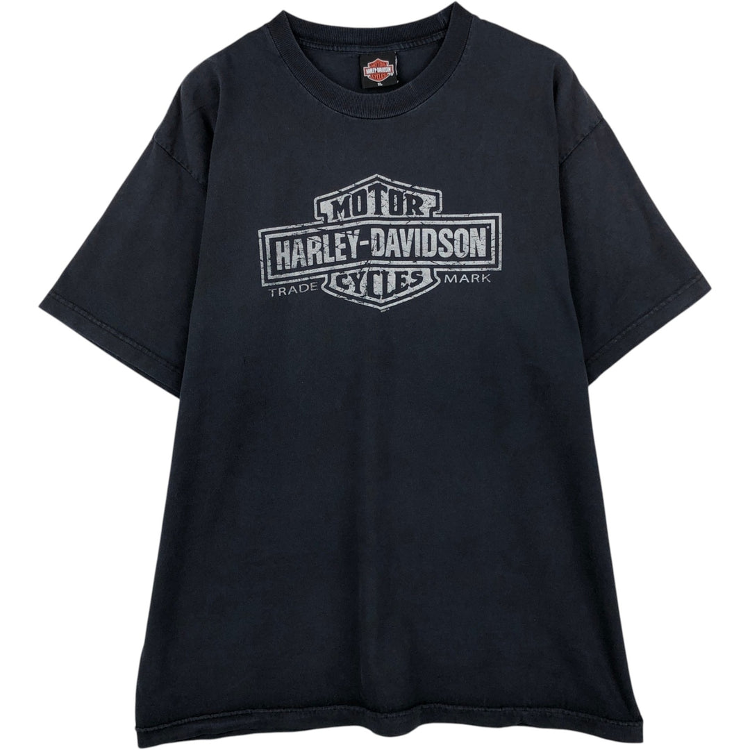 00'S Harley-Davidson Motorcycle Bike T-shirt Made in USA Men's XL cotton black type Vintage Second Hand