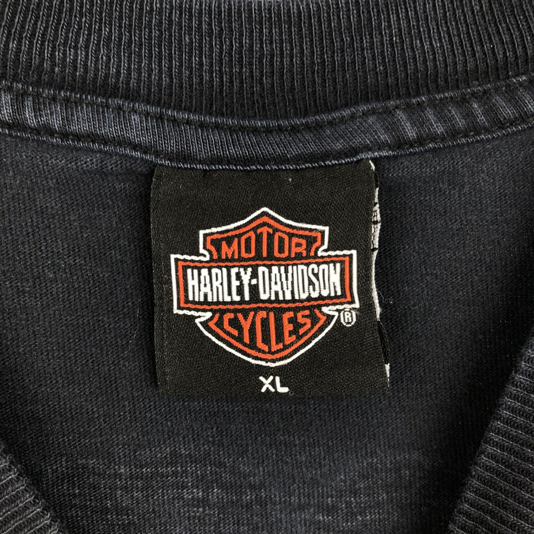 00'S Harley-Davidson Motorcycle Bike T-shirt Made in USA Men's XL cotton black type Vintage Second Hand