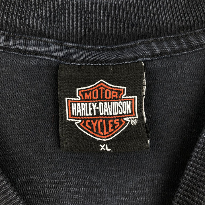 00'S Harley-Davidson Motorcycle Bike T-shirt Made in USA Men's XL cotton black type Vintage Second Hand