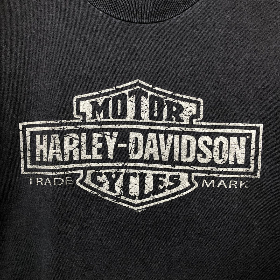 00'S Harley-Davidson Motorcycle Bike T-shirt Made in USA Men's XL cotton black type Vintage Second Hand