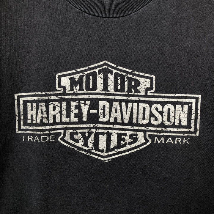 00'S Harley-Davidson Motorcycle Bike T-shirt Made in USA Men's XL cotton black type Vintage Second Hand