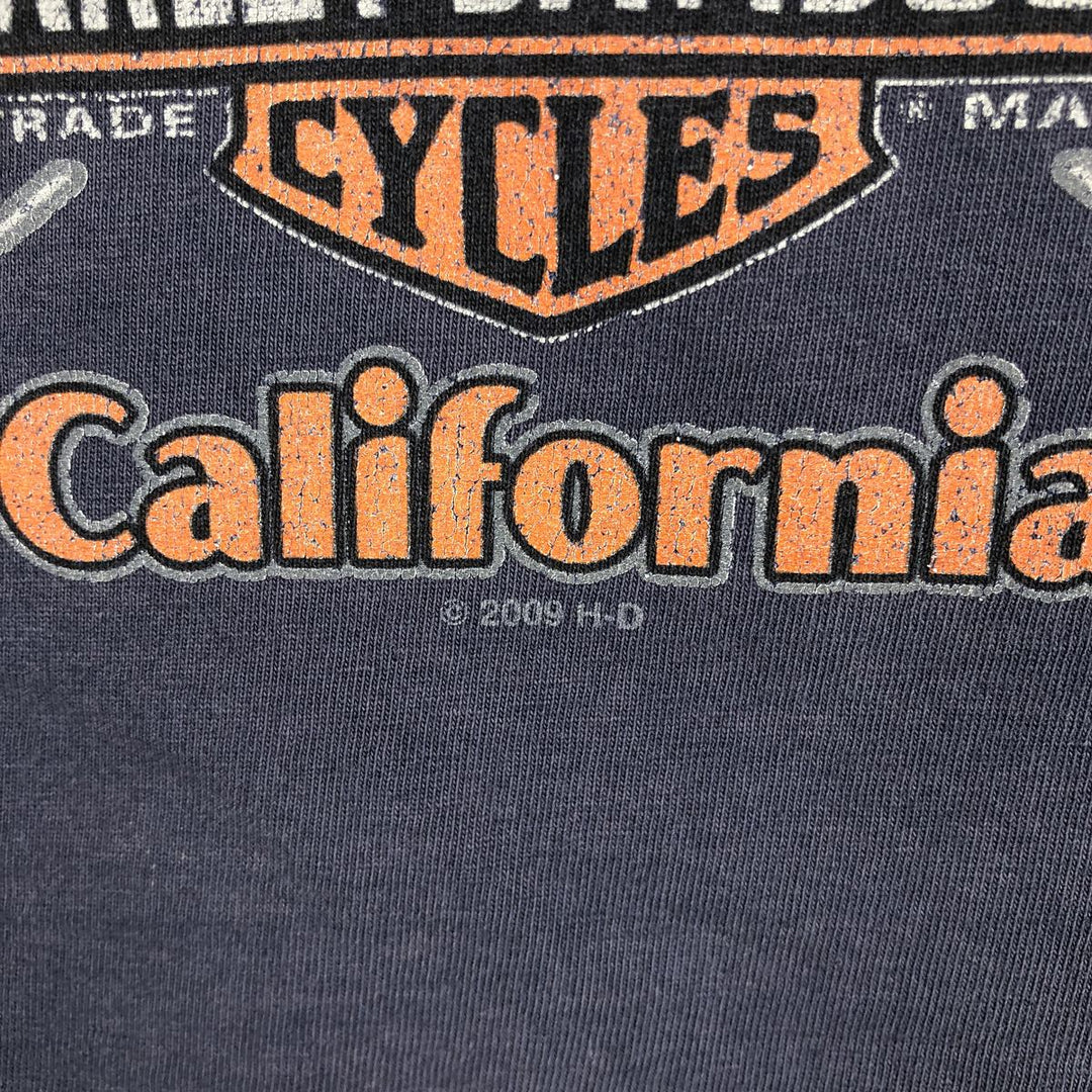 2000'S Harley-Davidson Paint Tie-Dye Pattern Motorcycle T-Shirt, Men's Size L (approx.) cotton navy blue type Vintage Second Hand