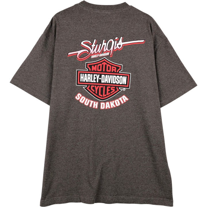Harley-Davidson Eagle Pattern Motorcycle Bike T-shirt Men's L size unclear Charcoal Vintage Second Hand
