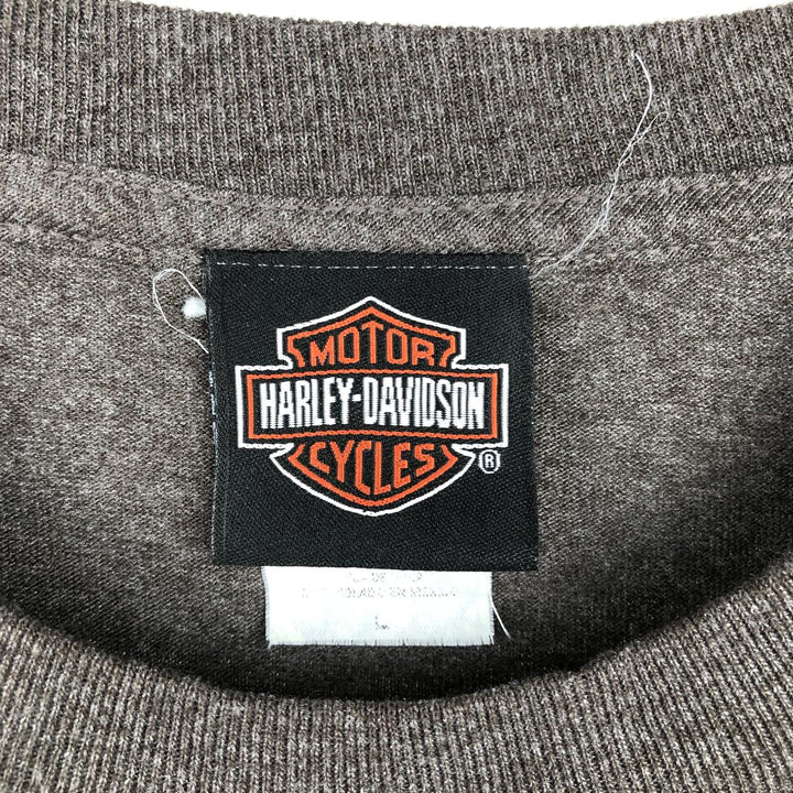 Harley-Davidson Eagle Pattern Motorcycle Bike T-shirt Men's L size unclear Charcoal Vintage Second Hand