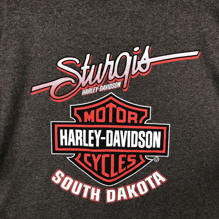 Harley-Davidson Eagle Pattern Motorcycle Bike T-shirt Men's L size unclear Charcoal Vintage Second Hand