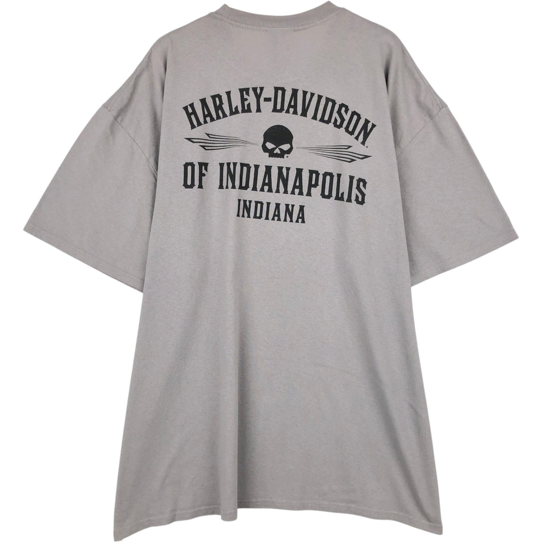 Harley Davidson Pin-up Girl Skull Pattern Motorcycle Bike T-shirt Men's XXL cotton gray type Vintage Second Hand