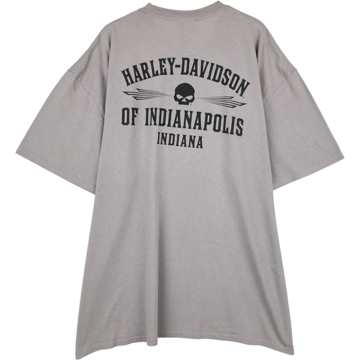 Harley Davidson Pin-up Girl Skull Pattern Motorcycle Bike T-shirt Men's XXL cotton gray type Vintage Second Hand