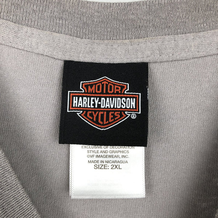 Harley Davidson Pin-up Girl Skull Pattern Motorcycle Bike T-shirt Men's XXL cotton gray type Vintage Second Hand