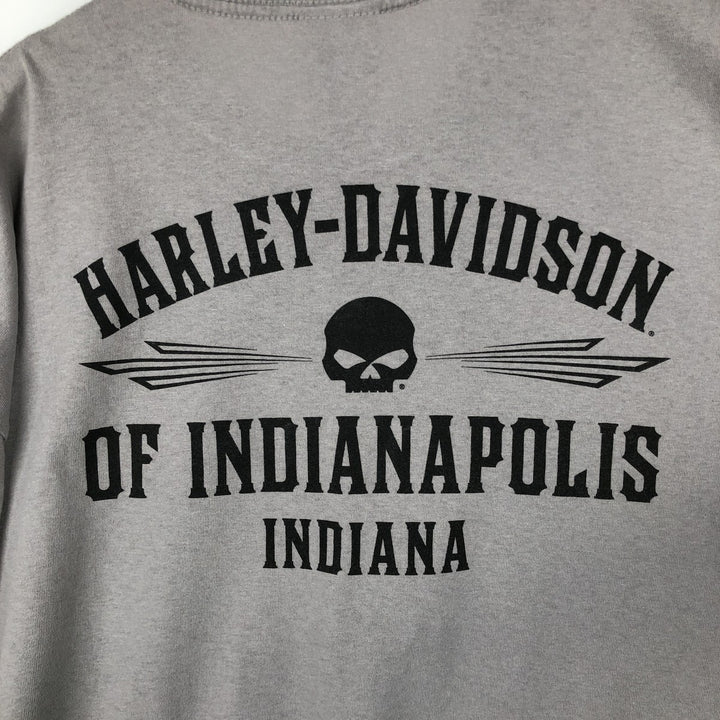 Harley Davidson Pin-up Girl Skull Pattern Motorcycle Bike T-shirt Men's XXL cotton gray type Vintage Second Hand