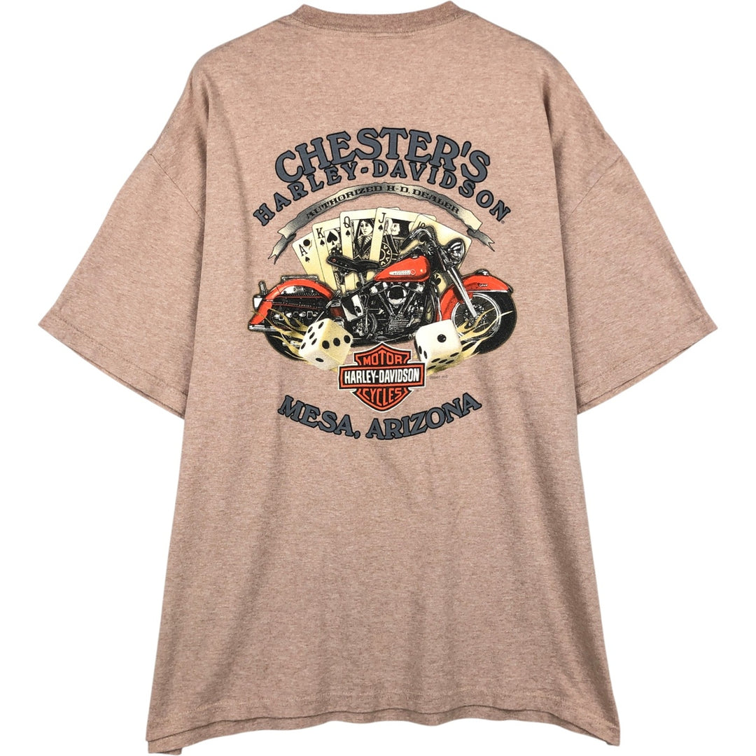 00'S Harley-Davidson Eagle Pattern Motorcycle Bike T-shirt Men's XL unclear beige type brown Vintage Second Hand