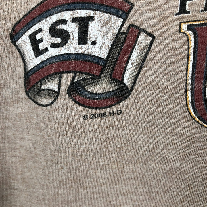 00'S Harley-Davidson Eagle Pattern Motorcycle Bike T-shirt Men's XL unclear beige type brown Vintage Second Hand