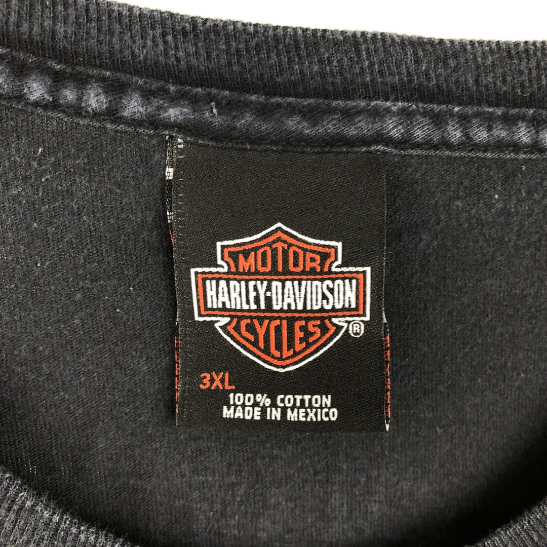 Harley-Davidson Eagle Pattern/Stars and Stripes Motorcycle T-Shirt, Men's Size XXXL (approx.) cotton black type Vintage Second Hand