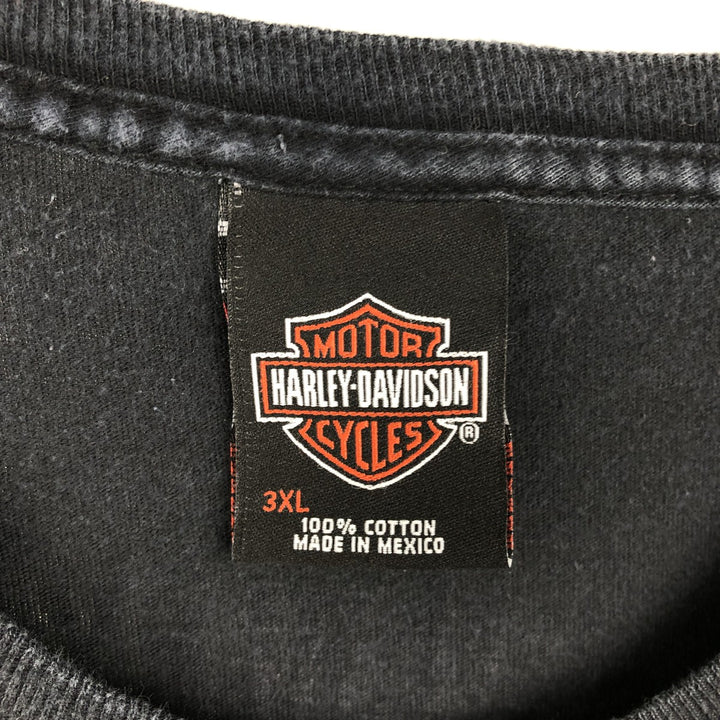 Harley-Davidson Eagle Pattern/Stars and Stripes Motorcycle T-Shirt, Men's Size XXXL (approx.) cotton black type Vintage Second Hand