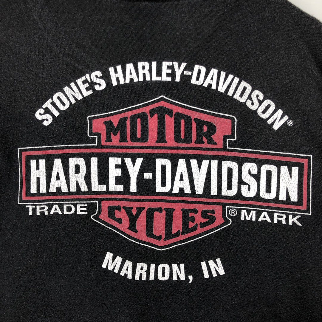 Harley-Davidson Eagle Pattern/Stars and Stripes Motorcycle T-Shirt, Men's Size XXXL (approx.) cotton black type Vintage Second Hand