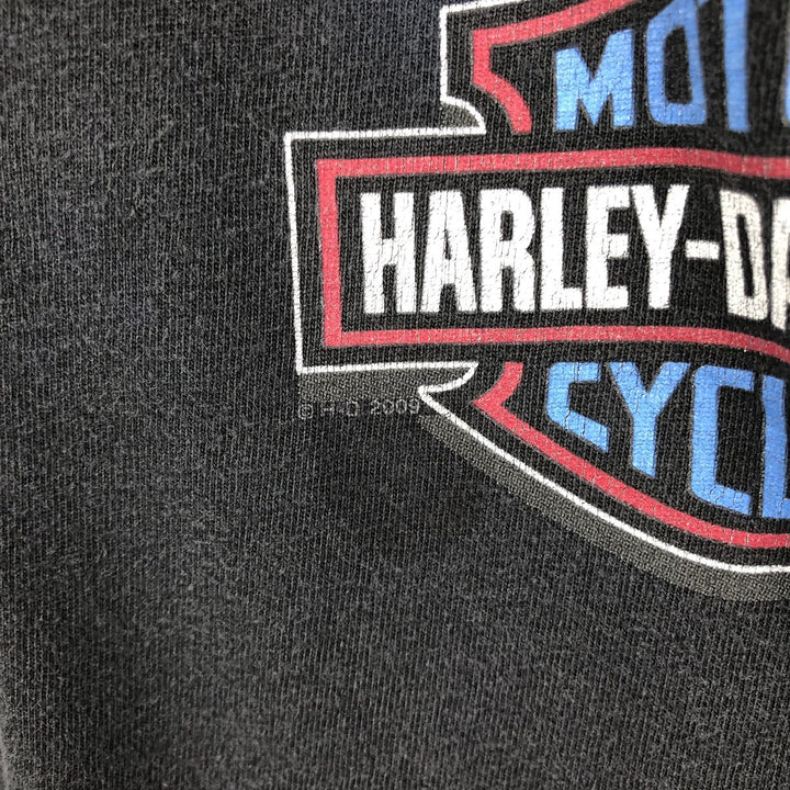 Harley-Davidson Eagle Pattern/Stars and Stripes Motorcycle T-Shirt, Men's Size XXXL (approx.) cotton black type Vintage Second Hand