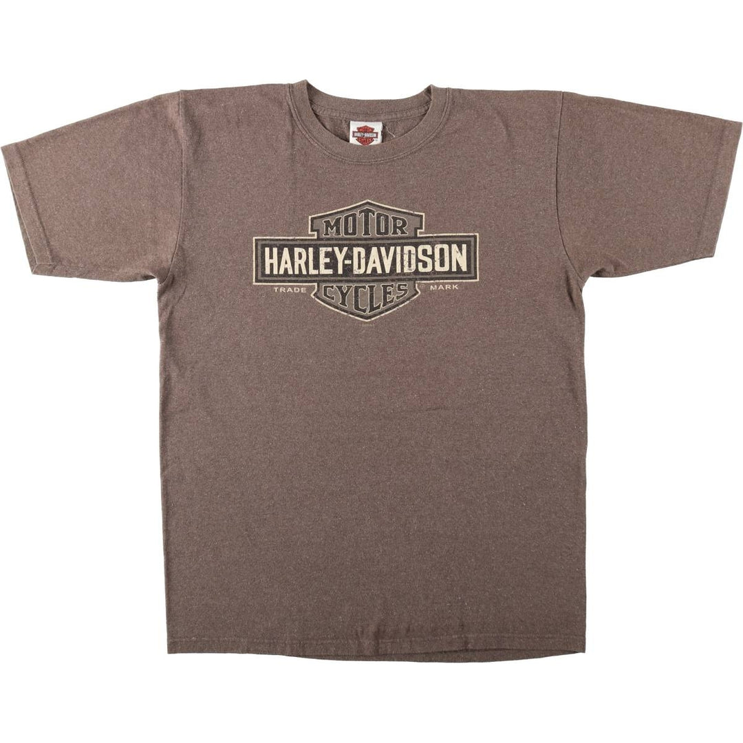 00'S Harley-Davidson Motorcycle Bike T-shirt Made in USA Men's L size cotton brown type Vintage Second Hand