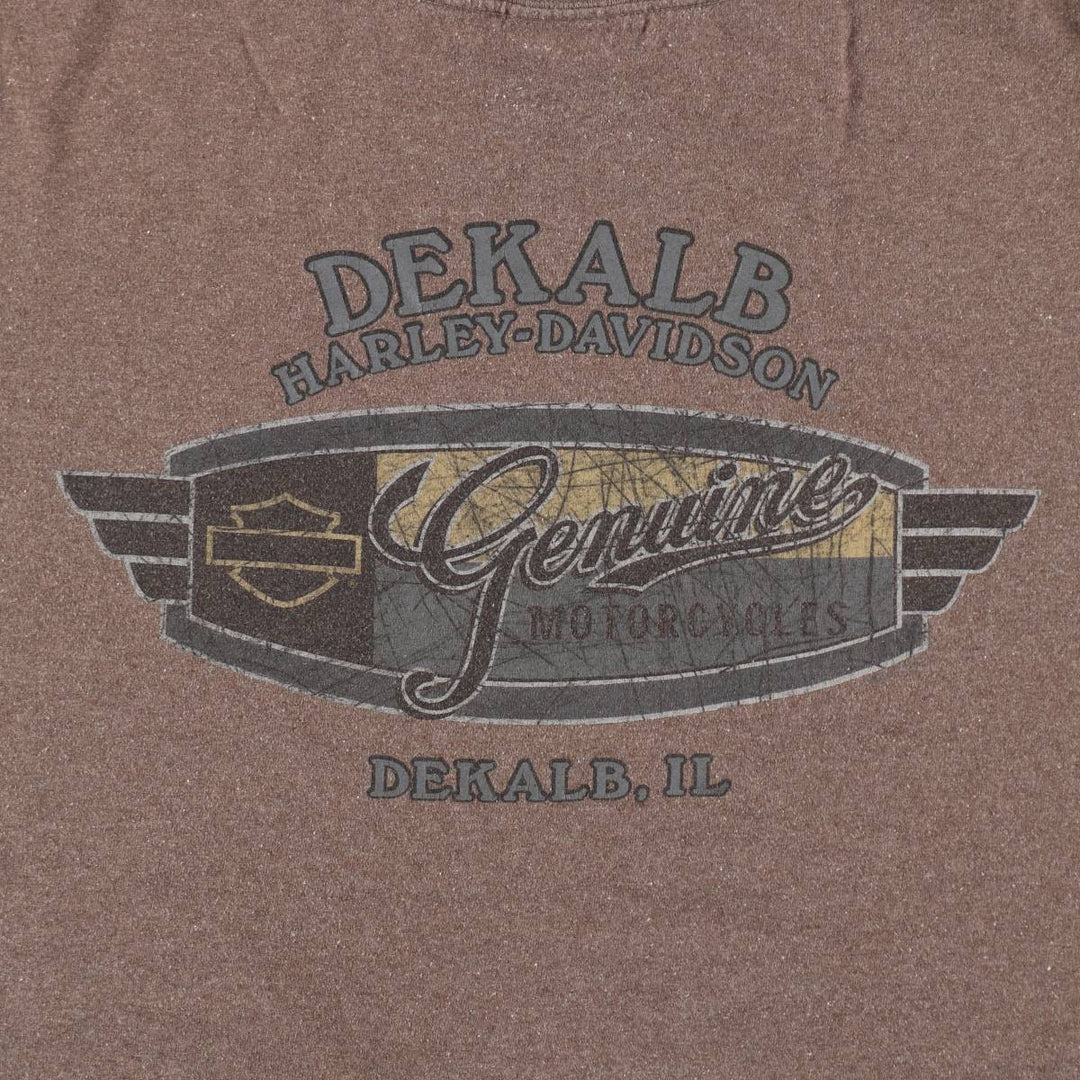 00'S Harley-Davidson Motorcycle Bike T-shirt Made in USA Men's L size cotton brown type Vintage Second Hand