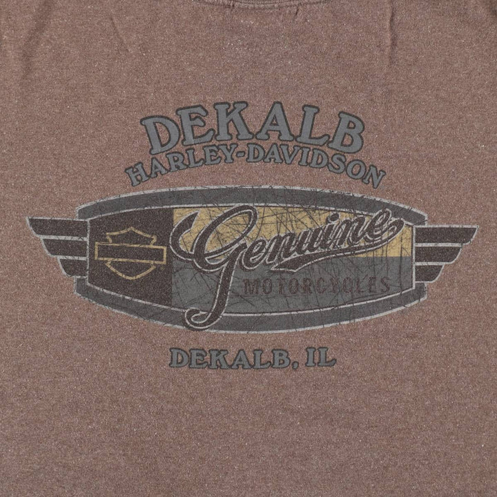 00'S Harley-Davidson Motorcycle Bike T-shirt Made in USA Men's L size cotton brown type Vintage Second Hand