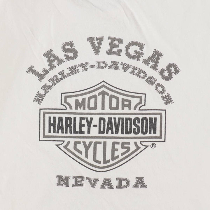 Harley-Davidson Eagle Pattern Motorcycle Bike T-shirt Men's L size cotton white type Vintage Second Hand