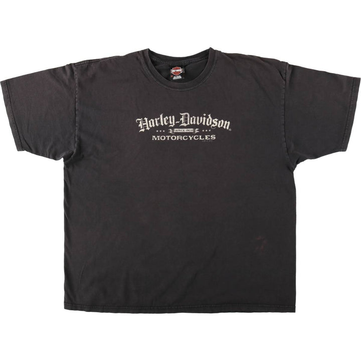 00'S Harley-Davidson Motorcycle Bike T-shirt Men's XXL cotton black type Vintage Second Hand