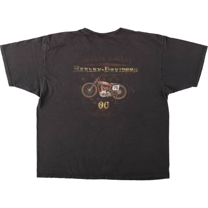 00'S Harley-Davidson Motorcycle Bike T-shirt Men's XXL cotton black type Vintage Second Hand