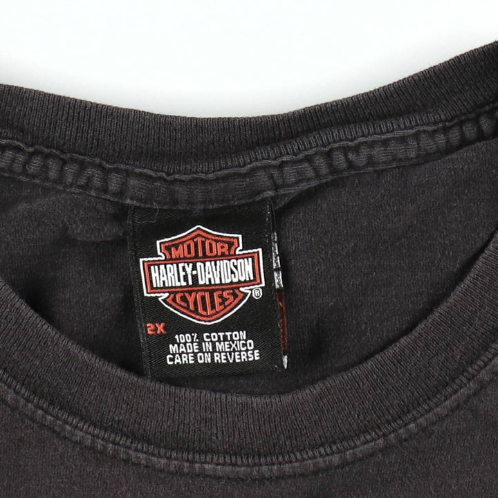 00'S Harley-Davidson Motorcycle Bike T-shirt Men's XXL cotton black type Vintage Second Hand
