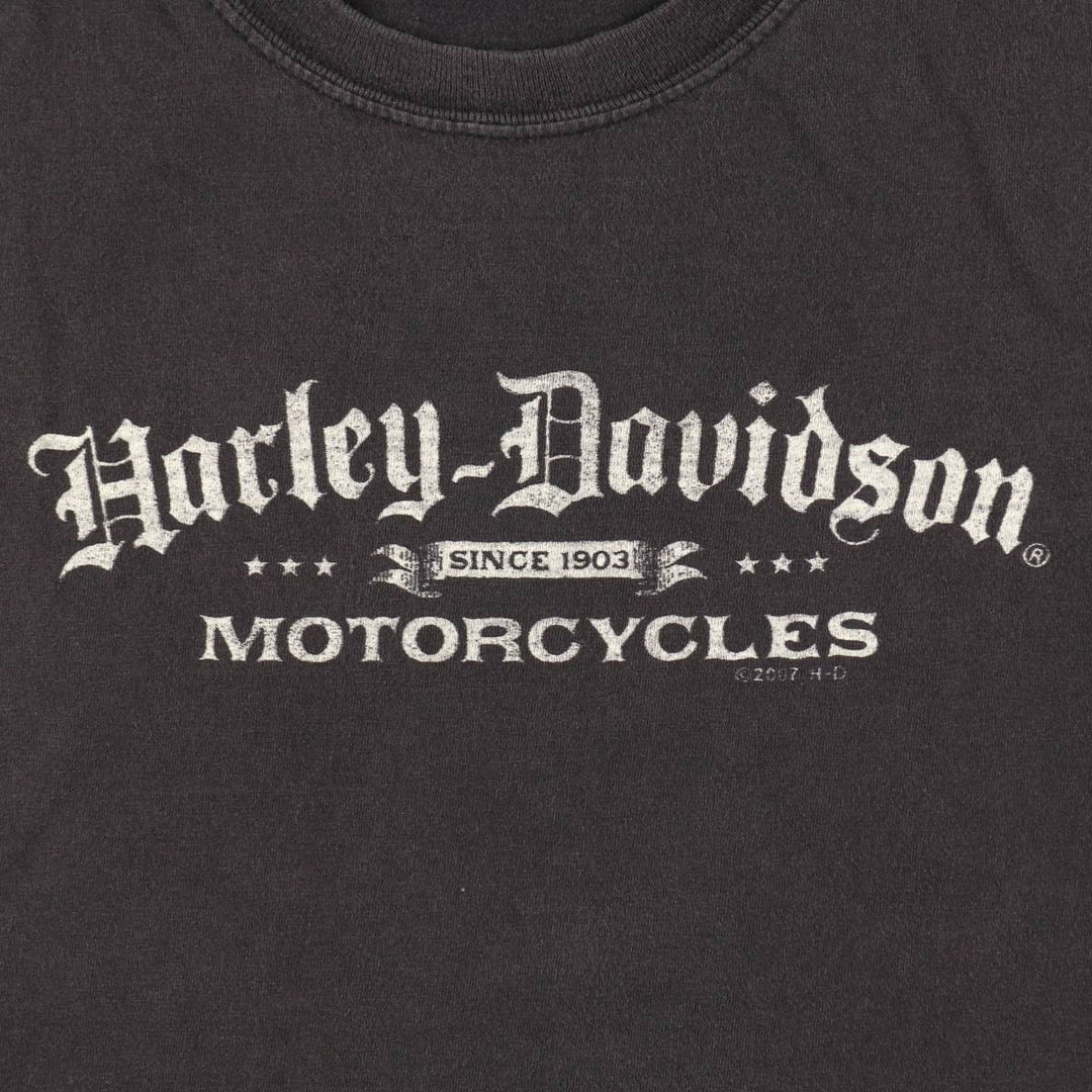 00'S Harley-Davidson Motorcycle Bike T-shirt Men's XXL cotton black type Vintage Second Hand