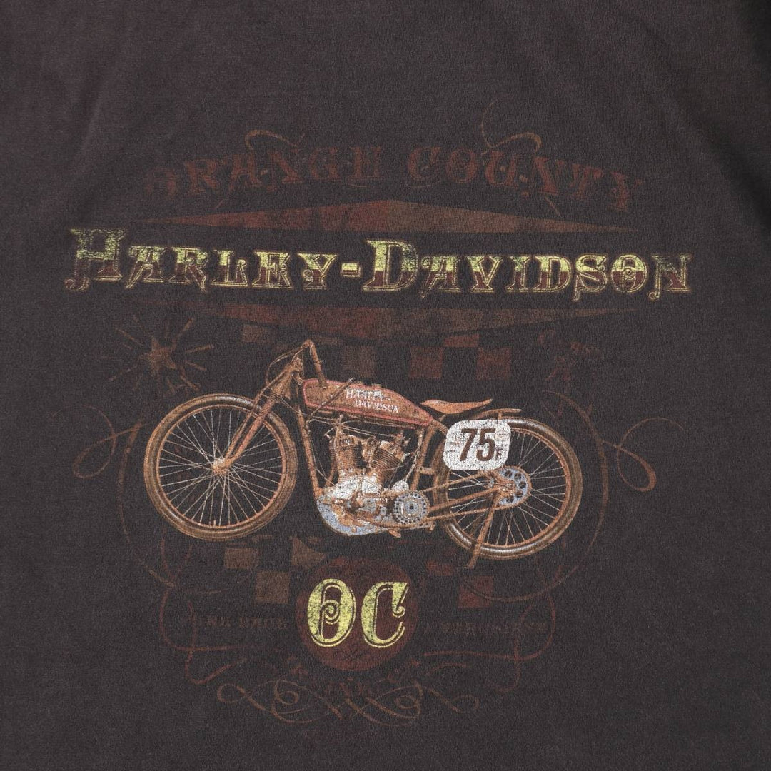 00'S Harley-Davidson Motorcycle Bike T-shirt Men's XXL cotton black type Vintage Second Hand