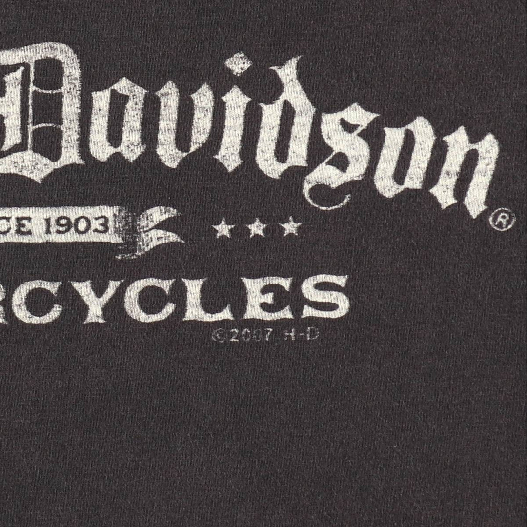 00'S Harley-Davidson Motorcycle Bike T-shirt Men's XXL cotton black type Vintage Second Hand