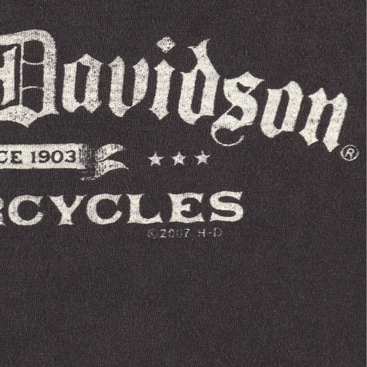 00'S Harley-Davidson Motorcycle Bike T-shirt Men's XXL cotton black type Vintage Second Hand