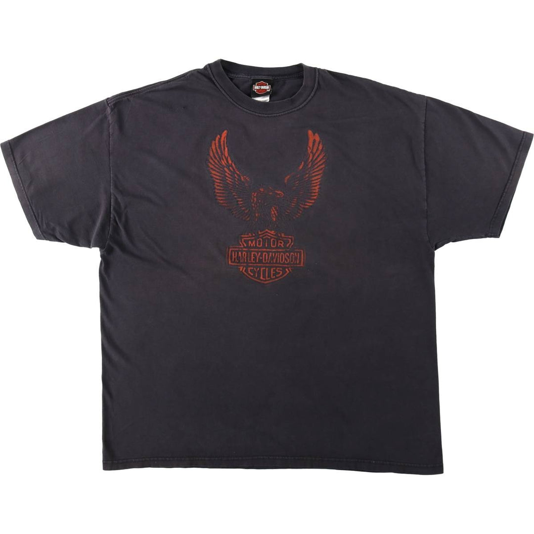 Harley-Davidson Eagle Pattern Motorcycle Bike T-shirt Made in USA Men's XXL cotton black type Vintage Second Hand