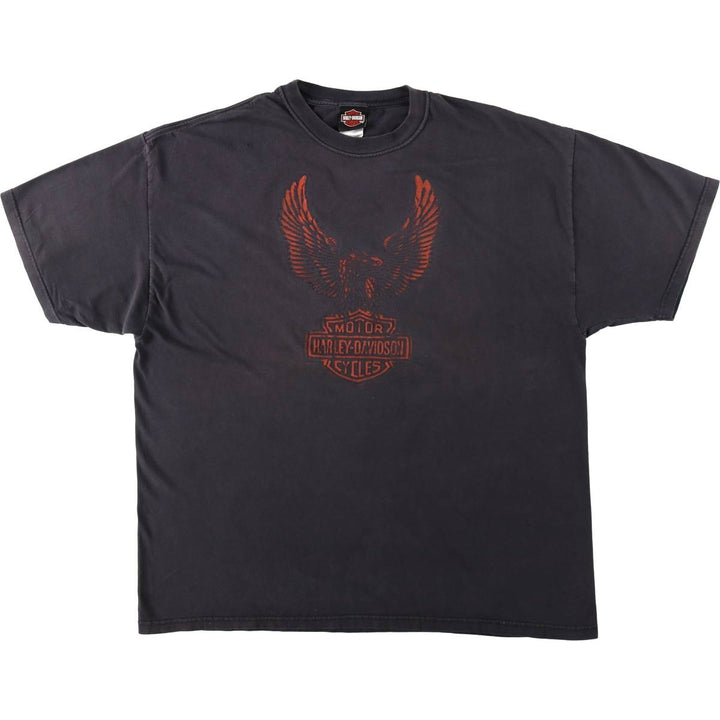 Harley-Davidson Eagle Pattern Motorcycle Bike T-shirt Made in USA Men's XXL cotton black type Vintage Second Hand