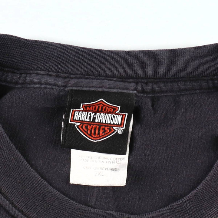Harley-Davidson Eagle Pattern Motorcycle Bike T-shirt Made in USA Men's XXL cotton black type Vintage Second Hand