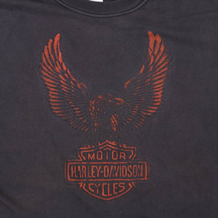 Harley-Davidson Eagle Pattern Motorcycle Bike T-shirt Made in USA Men's XXL cotton black type Vintage Second Hand