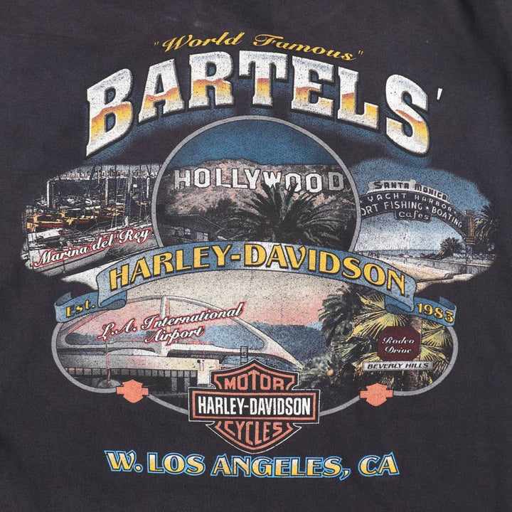 Harley-Davidson Eagle Pattern Motorcycle Bike T-shirt Made in USA Men's XXL cotton black type Vintage Second Hand