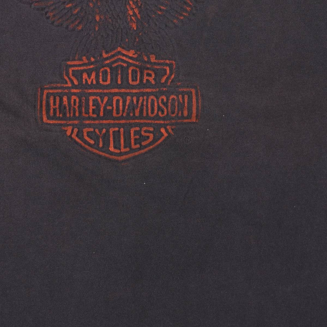 Harley-Davidson Eagle Pattern Motorcycle Bike T-shirt Made in USA Men's XXL cotton black type Vintage Second Hand