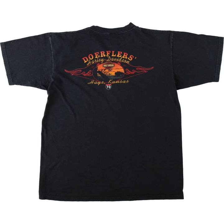 Harley-Davidson Motorcycle Bike T-shirt Made in USA Men's XL cotton black type Vintage Second Hand