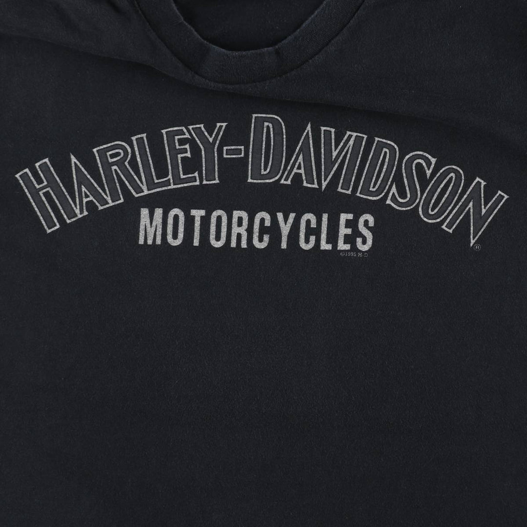 Harley-Davidson Motorcycle Bike T-shirt Made in USA Men's XL cotton black type Vintage Second Hand