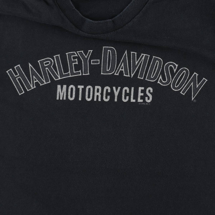 Harley-Davidson Motorcycle Bike T-shirt Made in USA Men's XL cotton black type Vintage Second Hand