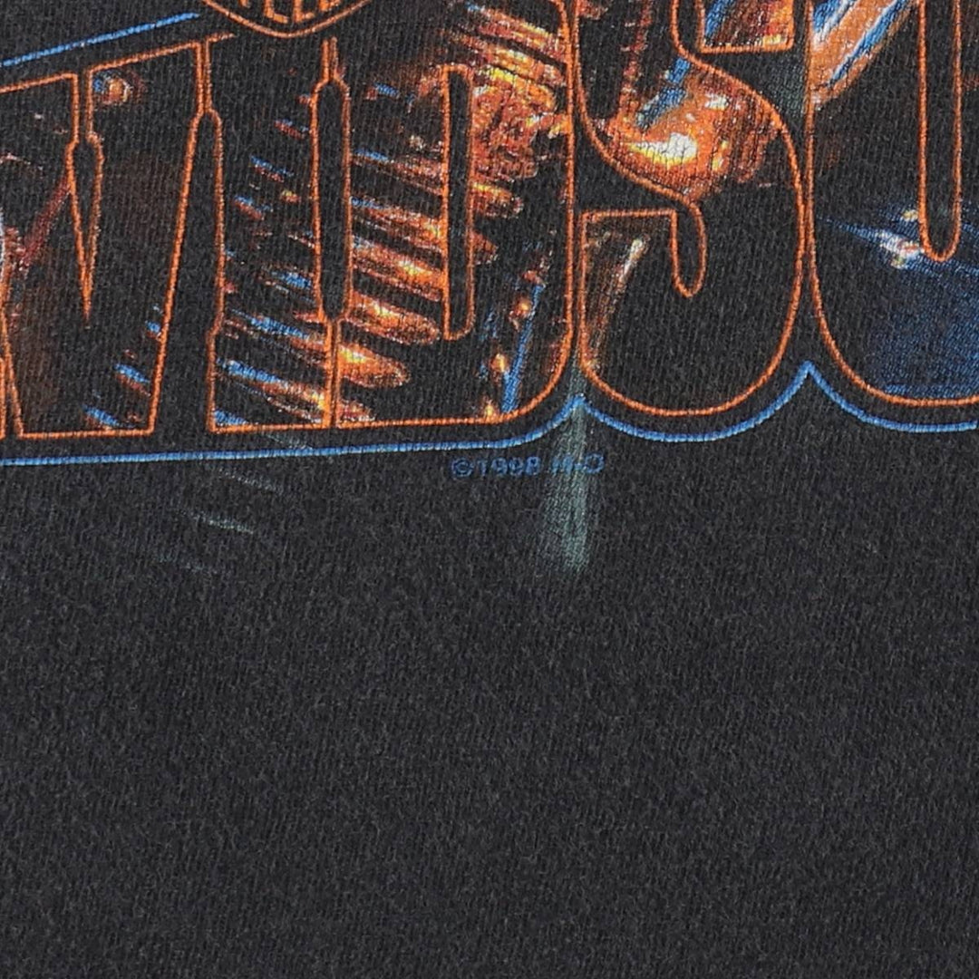 Harley-Davidson Motorcycle Bike T-shirt Made in USA Men's L size cotton black type Vintage Second Hand