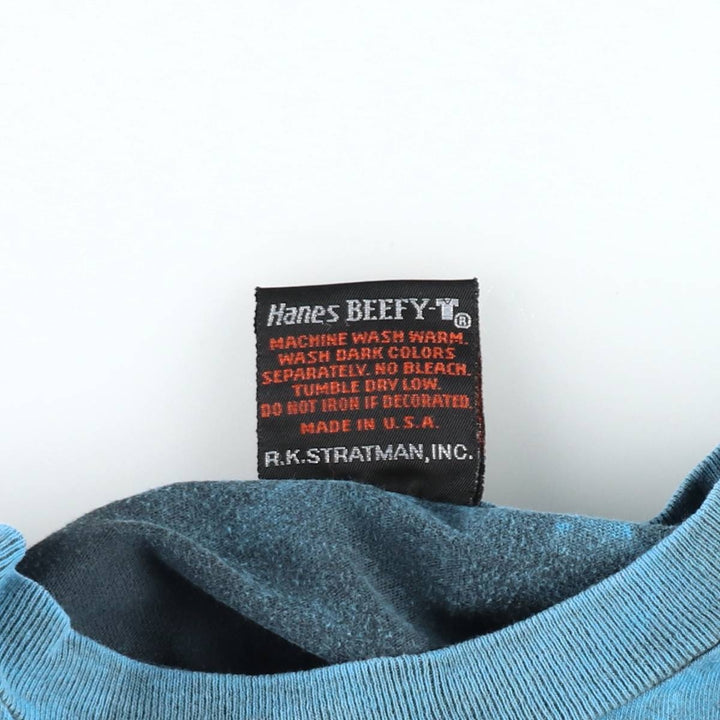 1980'S Harley-Davidson Motorcycle T-Shirt, Made in USA, Men's Size L (approx.), Vintage cotton Blue type light blue Vintage Second Hand
