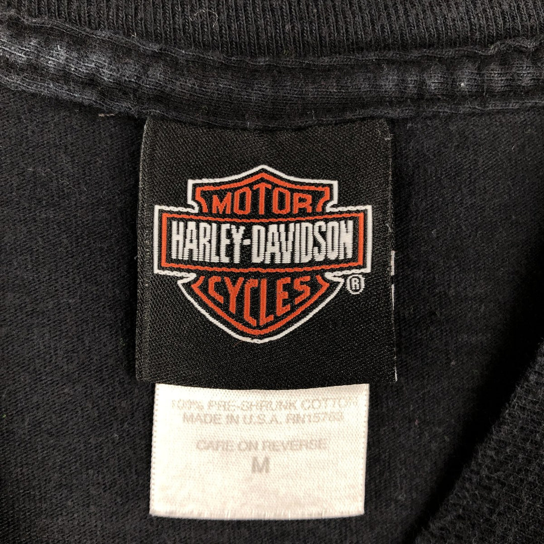 00'S Harley-Davidson Motorcycle Bike T-shirt Made in USA Men's M size cotton black type Vintage Second Hand
